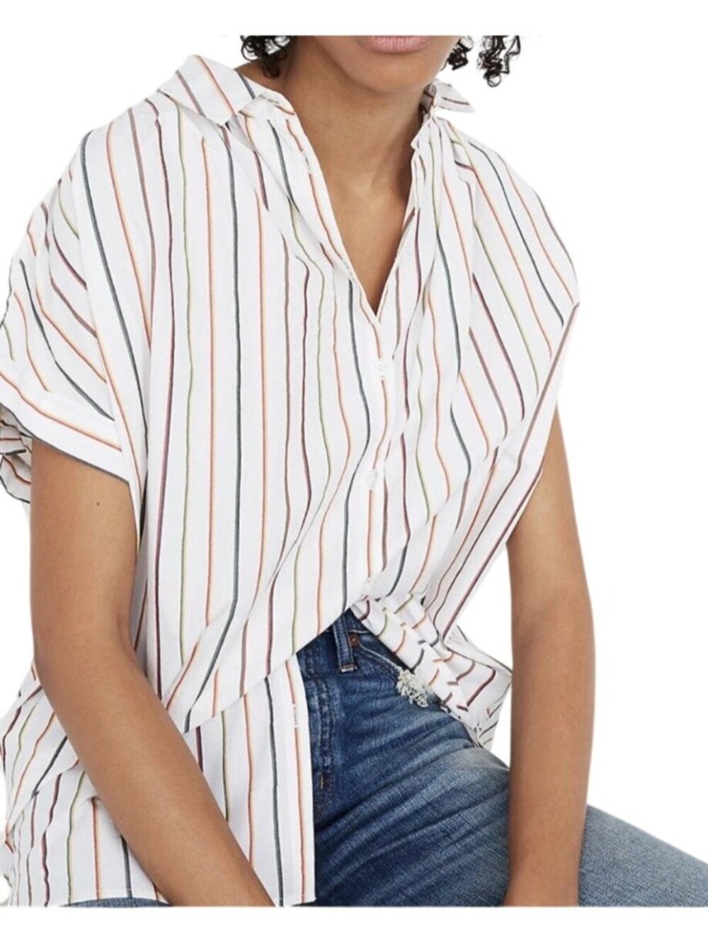 Madewell Cotton Oversize Striped Blouse